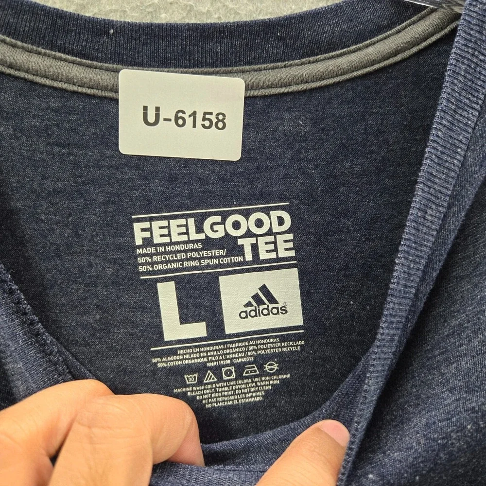 Utah‎ Jazz Men Shirt Large Blue Logo Adidas Graphic Feel Good Tee